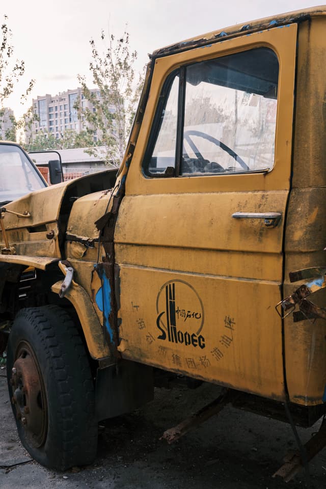 Wrenched truck