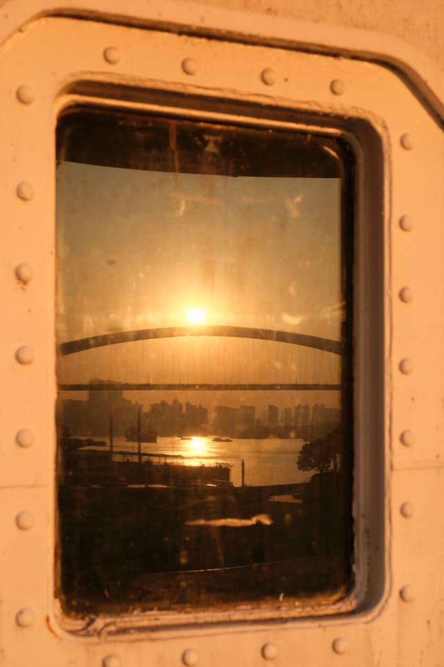 sunset reflects